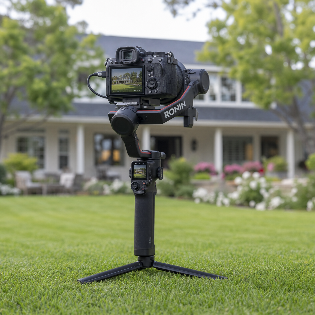 Professional cinema video camera used for luxury real estate videography and twilight walkthroughs in South Florida — PB Visuals